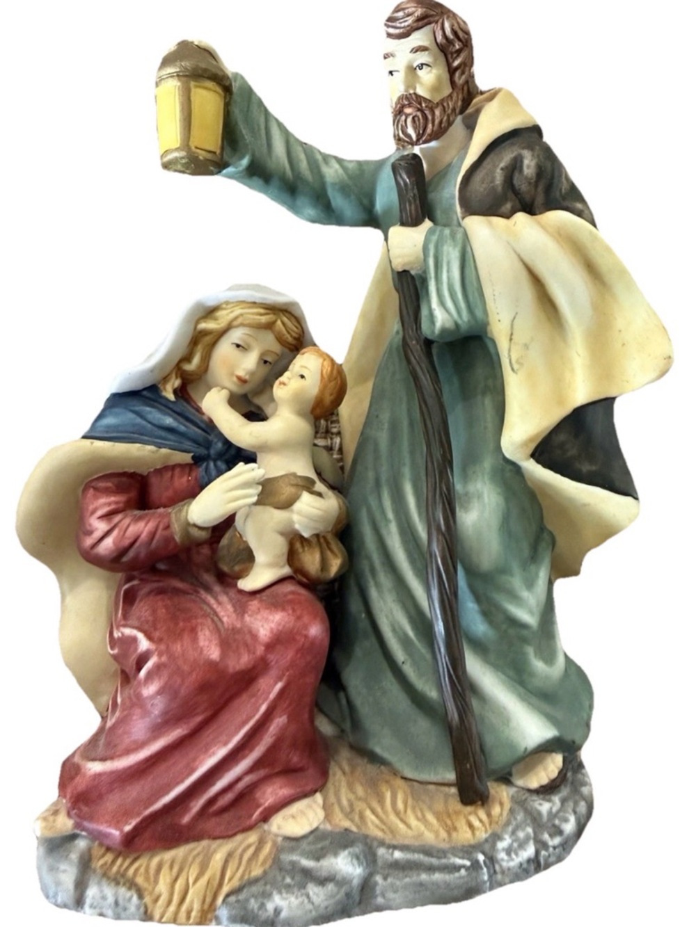 8" Holy Family nativity scene figurine ceramic statue Baby Jesus Mary Joseph